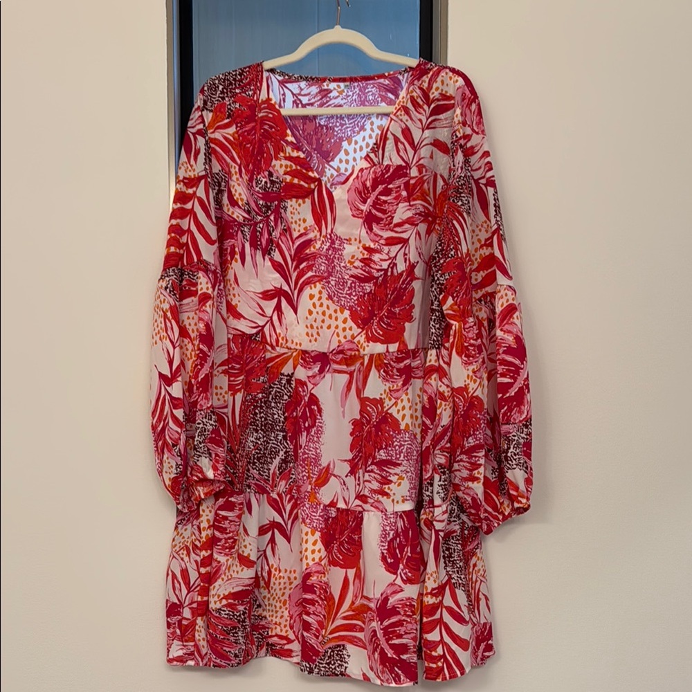 3Amoretu Women's Floral Trendy Plus Size Colorful Geometric Pattern Dresses 2XL - Picture 3 of 16